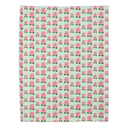 Vintage Garden Floral Blush Pink Rose Bloom Duvet Cover