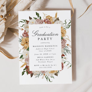 Vintage Garden Floral Graduation Party Invitation