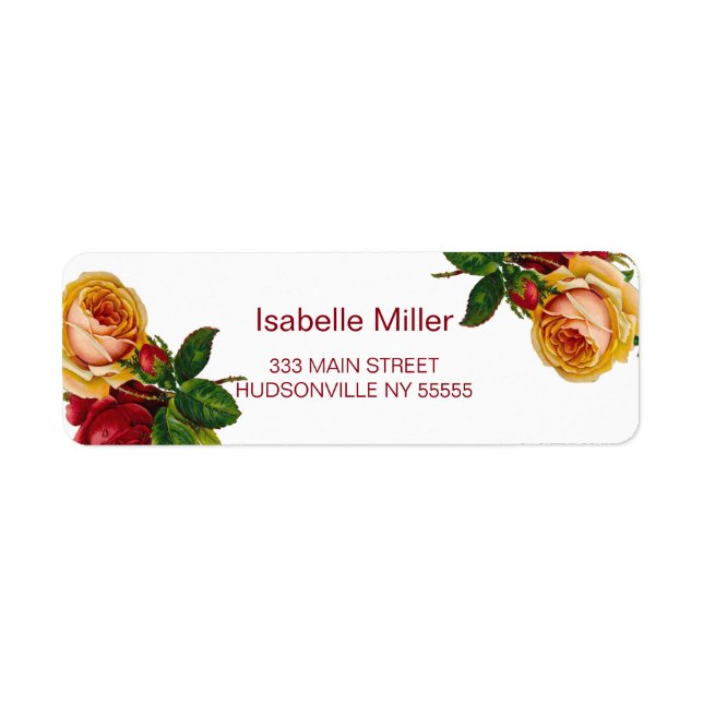 Vintage Garden Floral Label (Front)