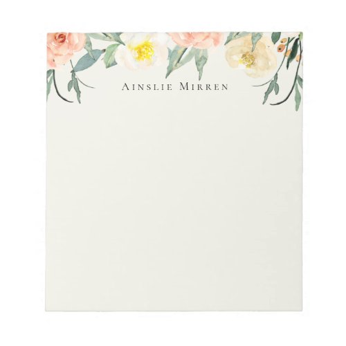 Vintage Garden Floral Notepad