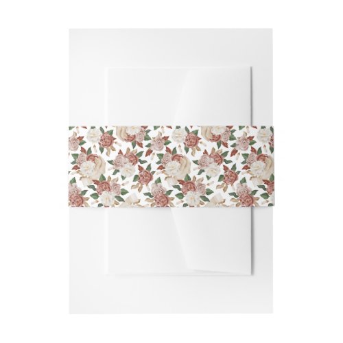 Vintage Garden Floral Pattern Invitation Belly Band