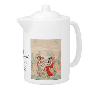 Vintage Garden Floral Time for Tea Bridal Shower Teapot