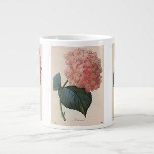 Vintage Garden Flowers, Pink Hydrangea Hortensia Giant Coffee Mug