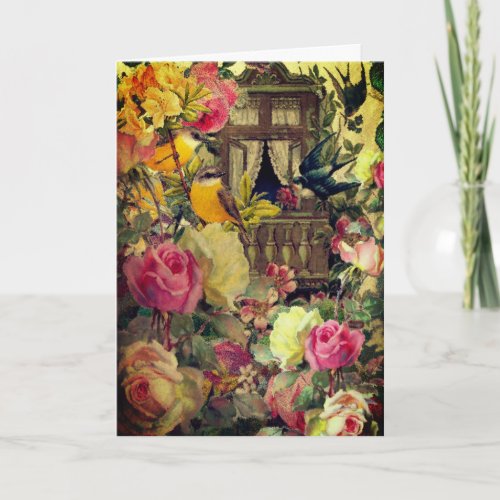 Vintage Garden Greeting Card_Blank Inside Card