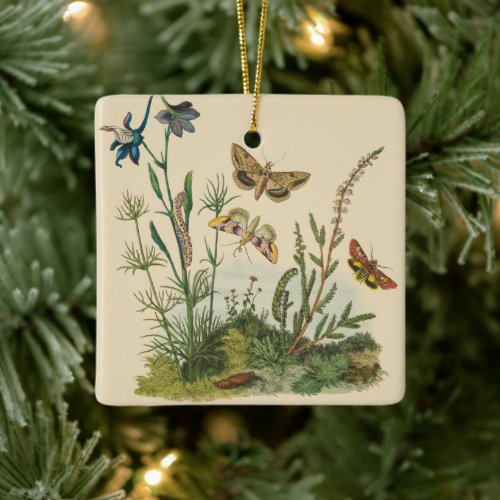 Vintage Garden Insects, Butterflies, Caterpillars Ceramic Ornament