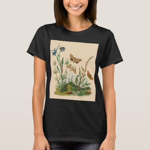 Vintage Garden Insects Butterflies Caterpillars T_Shirt