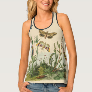 Vintage Garden Insects, Butterflies, Caterpillars Tank Top