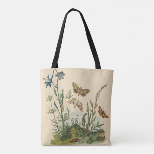 Vintage Garden Insects Butterflies Caterpillars Tote Bag