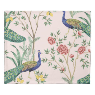 Vintage garden lemon fruit tree, plant, exotic pea duvet cover