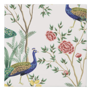 Vintage garden lemon fruit tree, plant, exotic pea faux canvas print