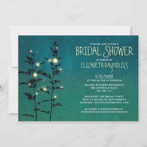 Vintage Garden Lights Bridal Shower Invitations