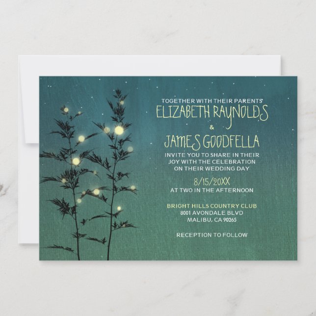 Vintage Garden Lights Wedding Invitations (Front)