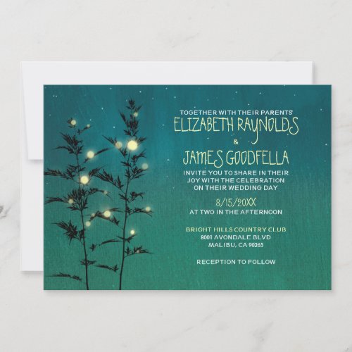 Vintage Garden Lights Wedding Invitations