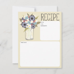 Vintage Garden Mason Jar Recipe Card