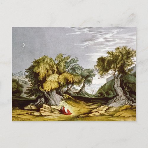 Vintage Garden of Gethsemane Illustration 1846 Postcard