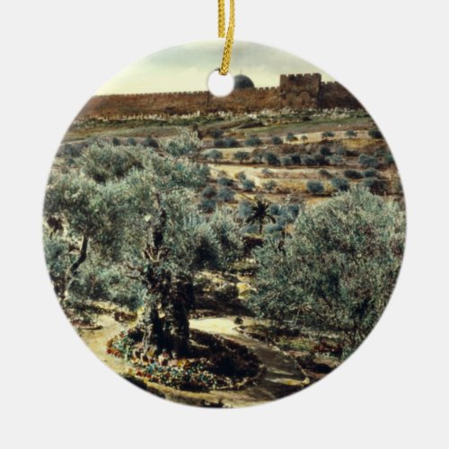 Vintage Garden of Gethsemane Jerusalem Israel Ceramic Ornament