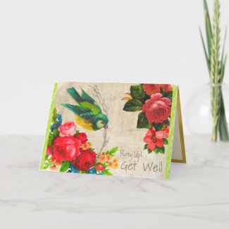 Vintage Garden of Happiness Get Well  Card