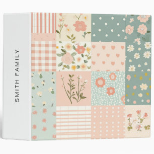 Vintage Garden Patchwork in Dusty Rose & Lavender 3 Ring Binder