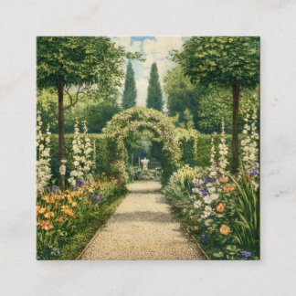 Vintage Garden Pathway  Square Business Card