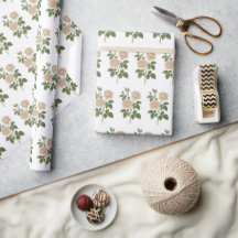 Vintage Garden Rose wrapping paper
