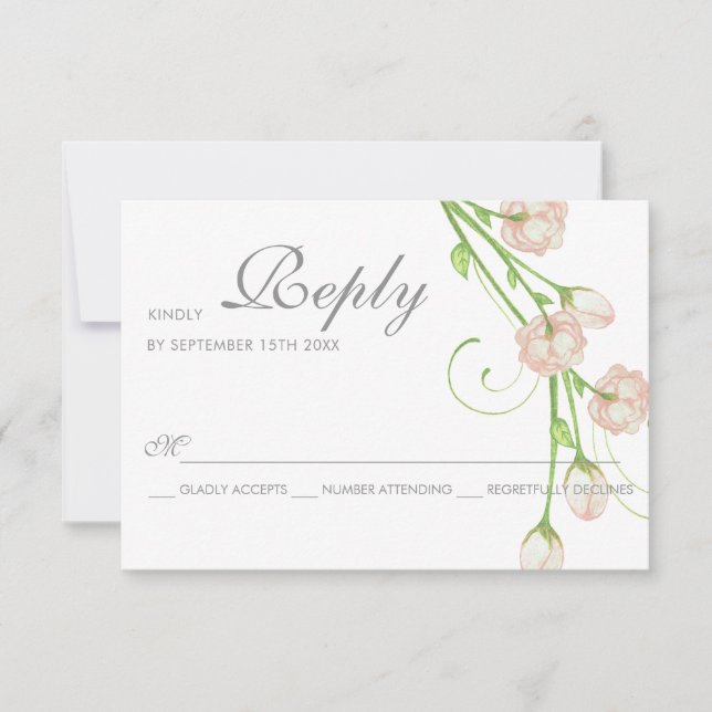 Vintage Garden Roses - RSVP Card (Front)