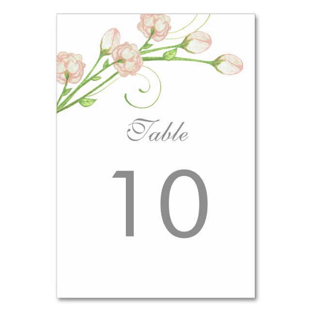 Vintage Garden Roses Table Number Card (Back)