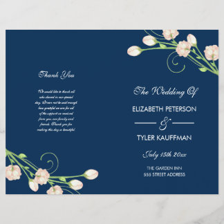 Vintage Garden Roses - wedding program