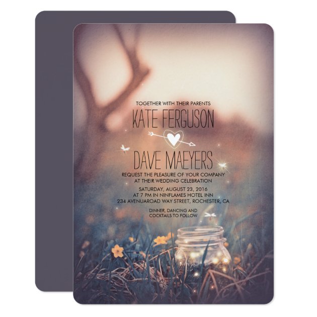 Vintage Garden Rustic Mason Jar Elegant Wedding Invitation