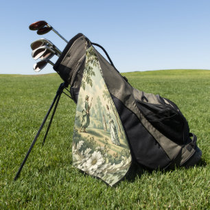 Vintage garden sage green floral golf towel