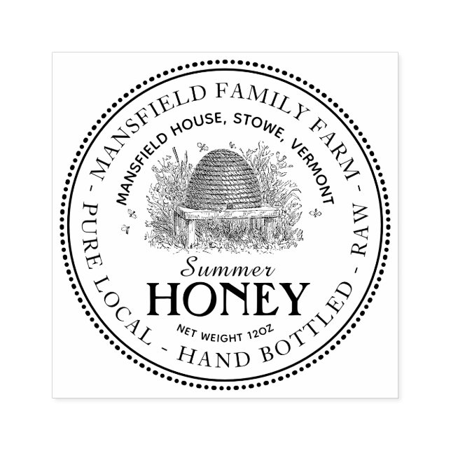 Vintage Garden Skep Hive Summer Honey Stamp (Imprint)