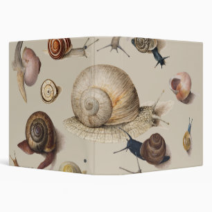 Vintage Garden Snails Scientific Illustration 3 Ring Binder
