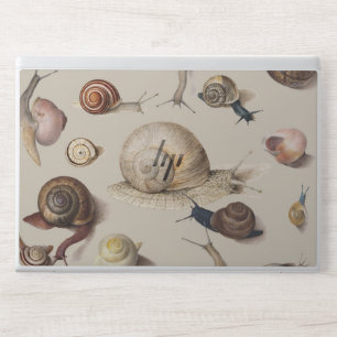 Vintage Garden Snails Scientific Illustration HP Laptop Skin