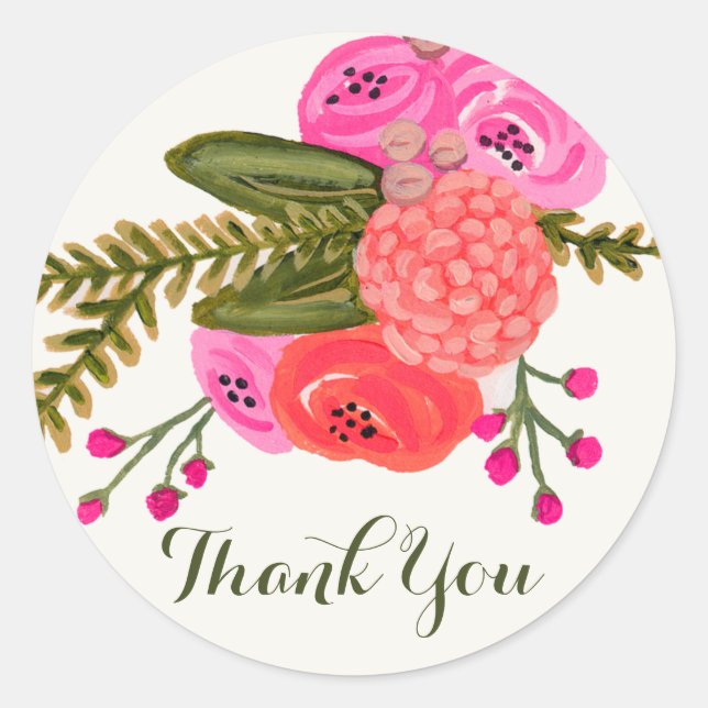 Vintage Garden Thank You Stickers (Front)