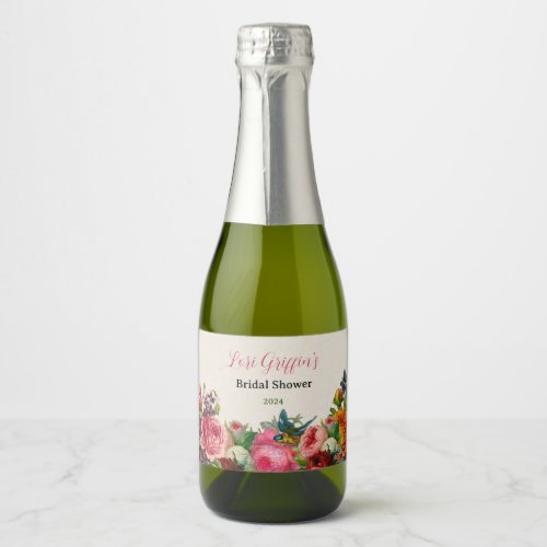 Vintage Garden Themed Mini Wine Bottle Labels