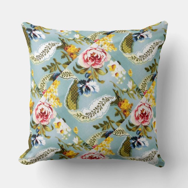Vintage Garden Throw Pillow (Front)