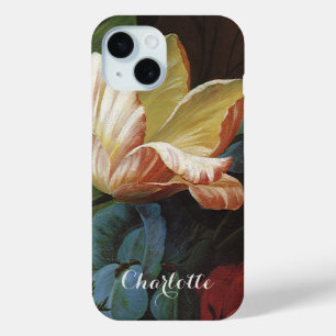 Vintage Garden Tulip in Bloom, Baroque Flowers iPhone 15 Case