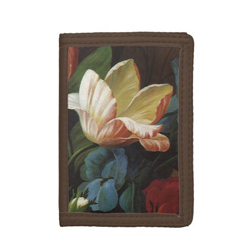 Vintage Garden Tulip in Bloom Victorian Flowers Tri_fold Wallet