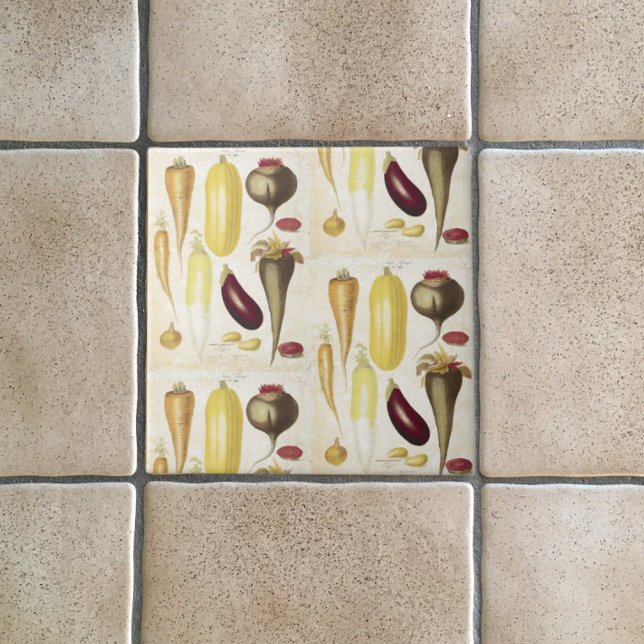 Vintage Garden Vegetables Kitchen Art  Ceramic Tile (Creator Uploaded)