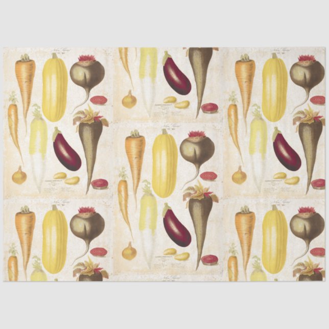 Vintage Garden Veggies Crafters  Tissue Paper (Front)