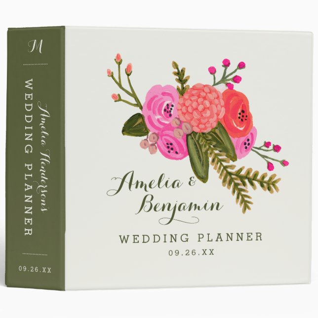 Vintage Garden Wedding Binder (Front/Spine)