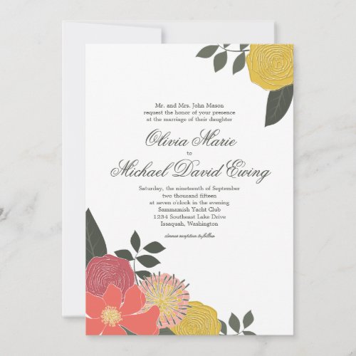 Vintage Garden Wedding Invitation