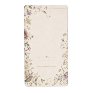 Vintage Garden Wedding Stationery style Label