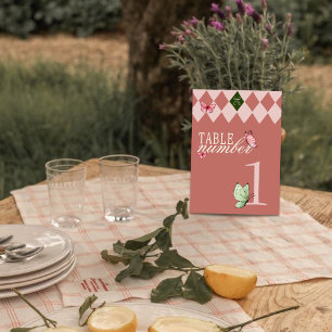 Vintage Garden Whimsical Wedding Table Number Card