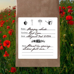 Vintage Gardener Illustrated DIY Seed Saving Square Sticker