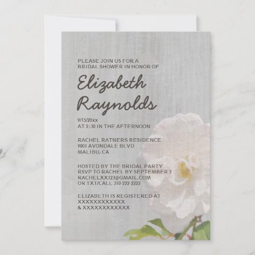 Vintage Gardenia Bridal Shower Invitations