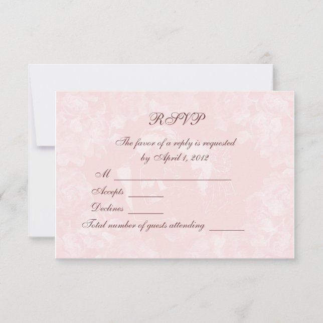 Vintage Gardenia RSVP Invitation Card (Front)