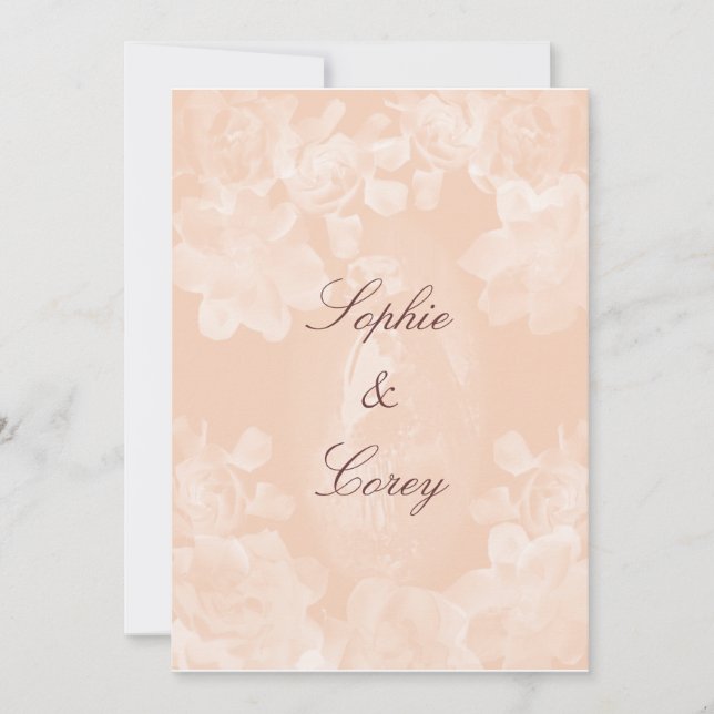 Vintage Gardenia Wedding Invitation (Front)