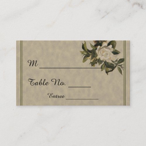 Vintage Gardenia Wedding Place Cards