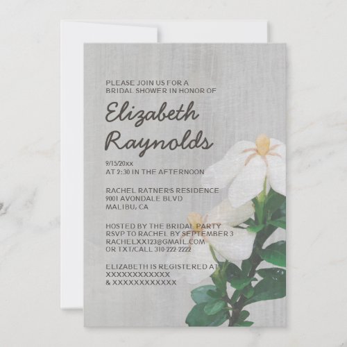Vintage Gardenias Bridal Shower Invitations