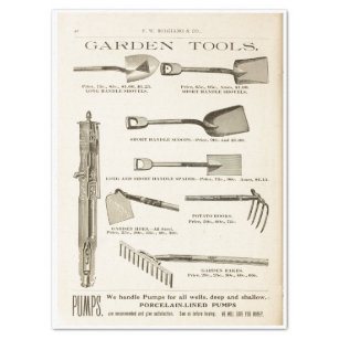 Vintage Gardening Tools Catalog Decoupage Tissue Paper Zazzle Com